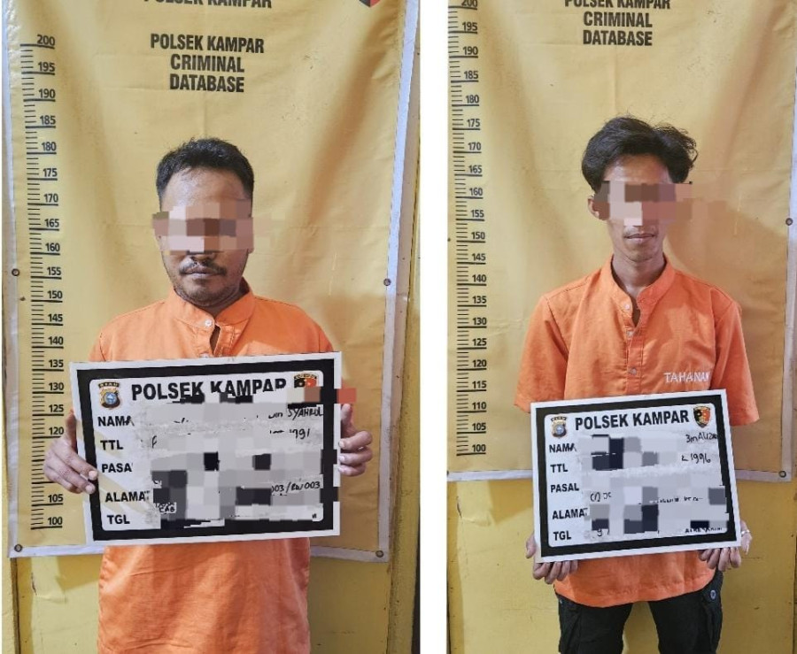 Sembunyi di Plafon, Dua Tersangka Narkoba Ditangkap Polsek Kampar