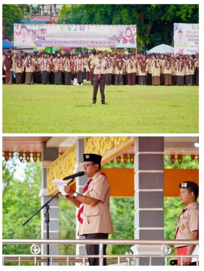 Bupati Kuansing Suhardiman Amby Pimpin Upacara Hari Pramuka ke-63