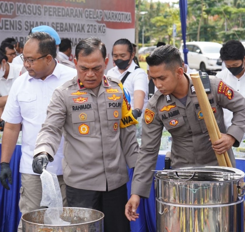 Polda Riau Musnahkan 276 Kg Narkotika Jenis Sabu