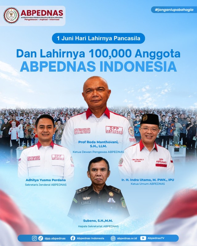 Momentum Hari Lahir Pancasila, ABPEDNAS Tembus 100 Ribu Anggota