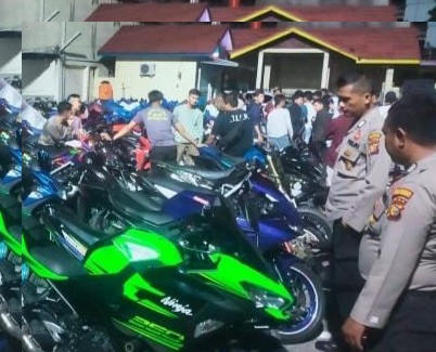 Puluhan Sepeda Motor Terjaring Razia  Blue Light Patroli Multi Sasaran