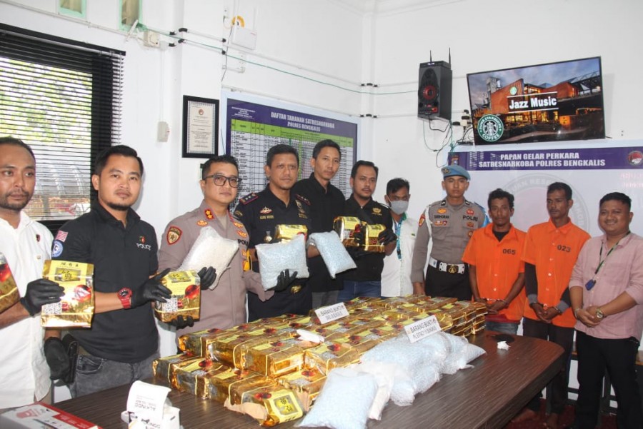 Tim Elang Malaka Gagalkan Penyelundupan 100 Bungkus Narkoba Jaringan Internasional