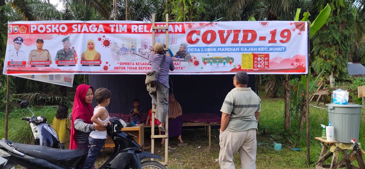 Pemerintah Desa Lubuk Mandian Gajah Dirikan Posko Siaga Covid-19