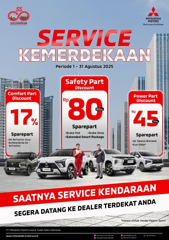 Menyambut HUT ke-80 RI, Mitsubishi Hadirkan Program Servis & Kilau Merdeka Campaign