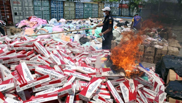 Bea Cukai Musnahkan Ratusan Ribu Batang Rokok, Kerungian Negara capai Rp 96 Juta