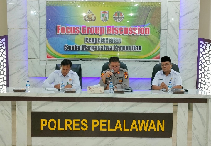 Polres Pelalawan Gelar Rapat FGD Selamatkan Suaka Margasatwa Kerumutan