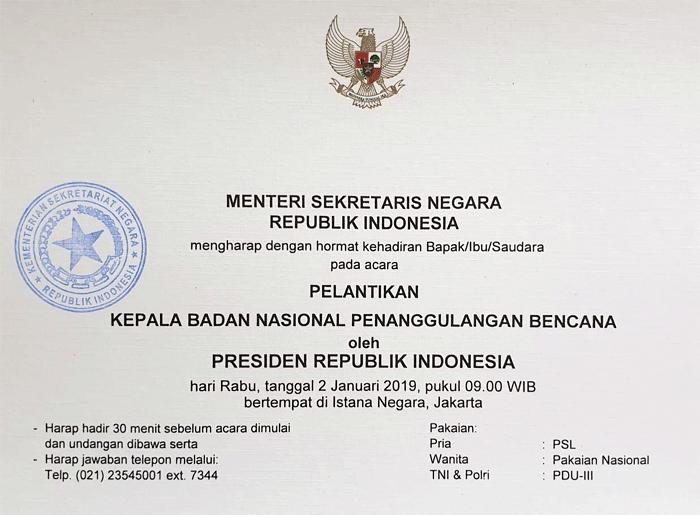 Jokowi Tunda Pelantikan Kepala BNPB yang Baru