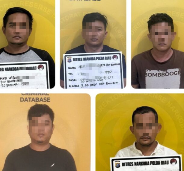 Lima Bandar Sabu Jaringan Pekanbaru dan Dumai Diringkus Polisi