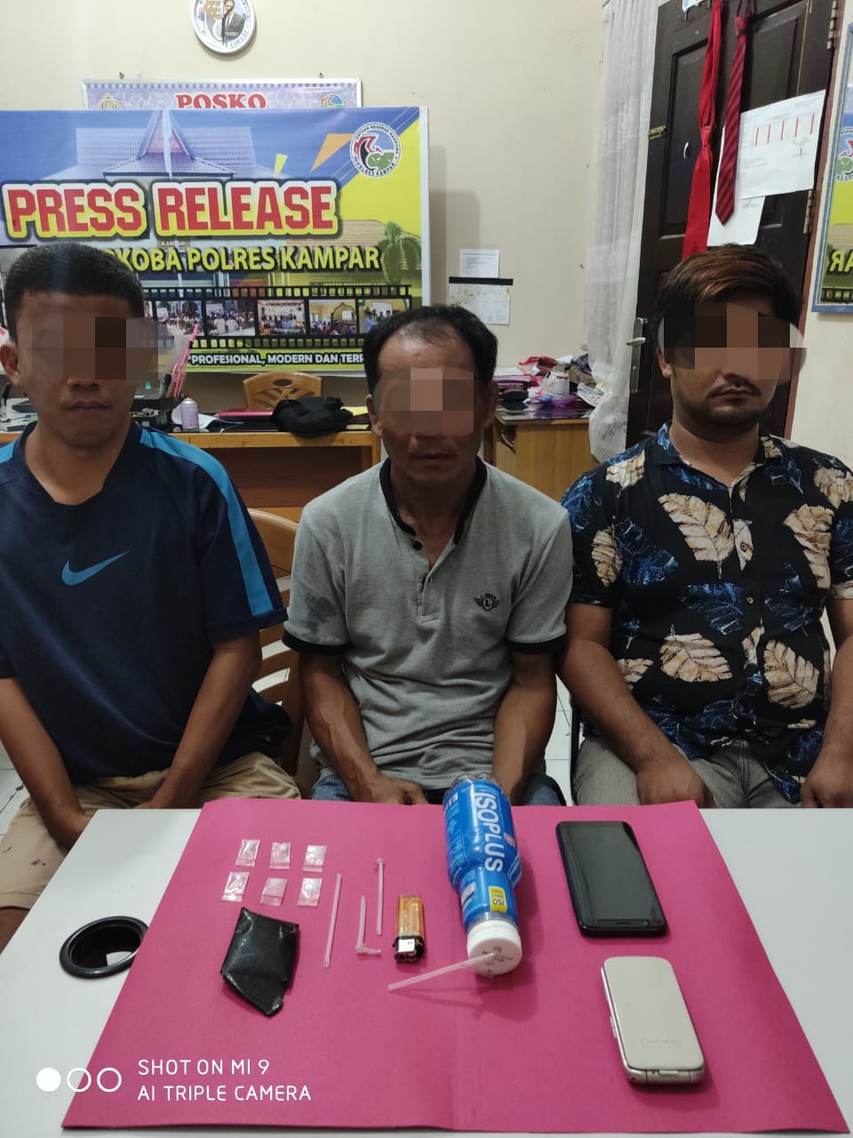 Resnarkoba Polres Kampar Kembali Tangkap 3 Pengedar Shabu 