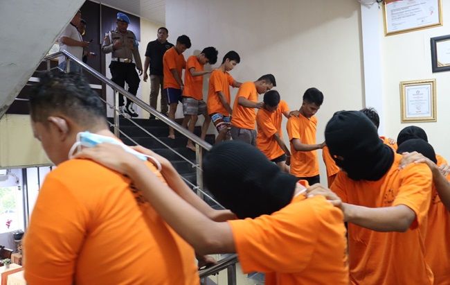 12 Orang Begal Kelompok Duta Mas Diringkus Polresta Pekanbaru
