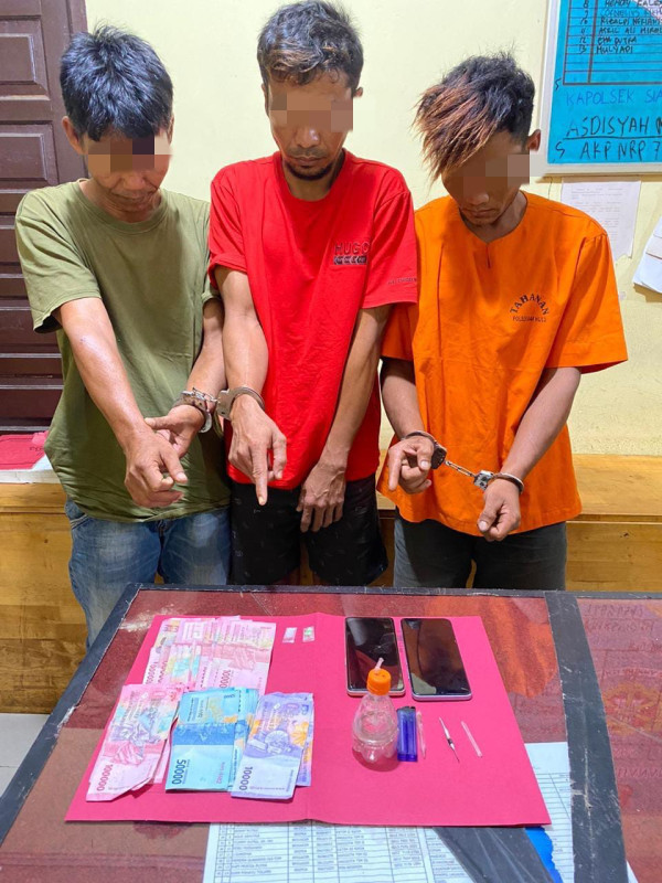 Polsek Siak Hulu Gerak Cepat Gulung 3 Pelaku Narkoba