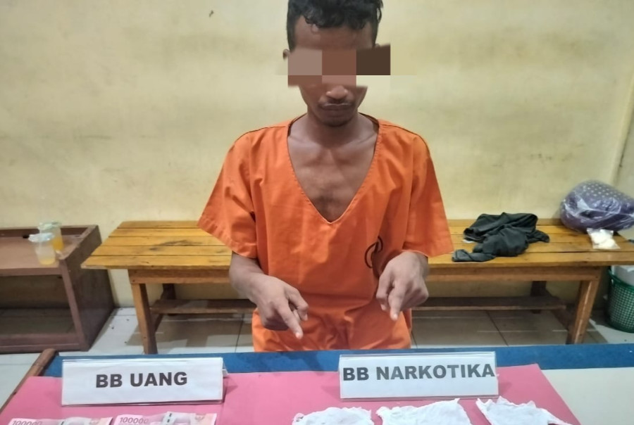 Polisi Tangkap Pengedar Narkoba di Desa Mentulik, 9,79 Gram Sabu Disita