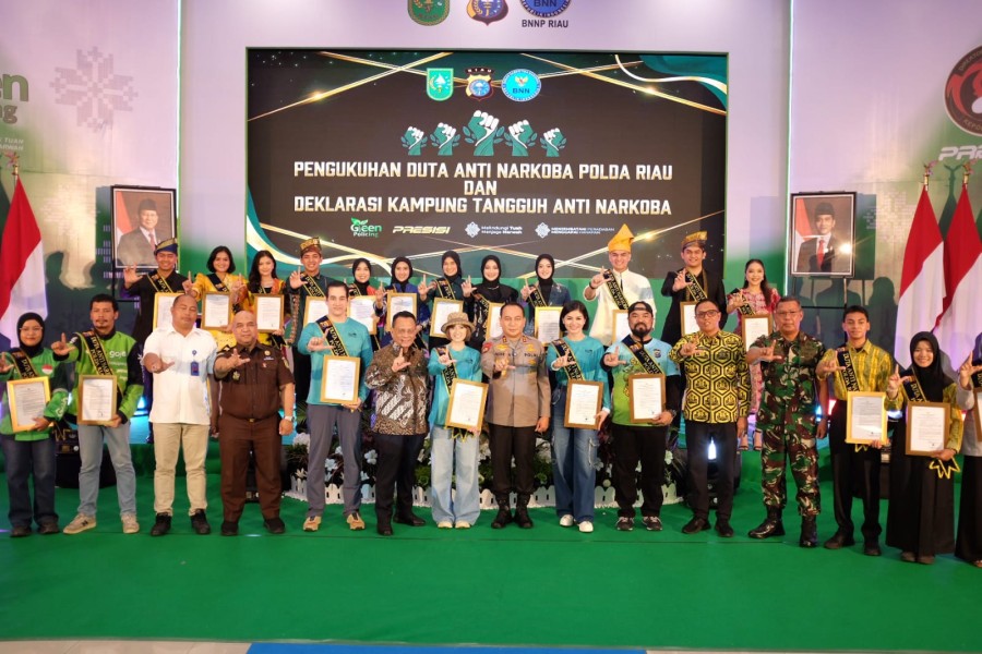 Polda Riau Kukuhkan 23 Duta Anti Narkoba, Libatkan Artis hingga Generasi Muda