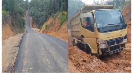 Respon Keluhan Warga, Pemkab Kuansing Aspal Jalan Desa Sitiang Pucuk Rantau