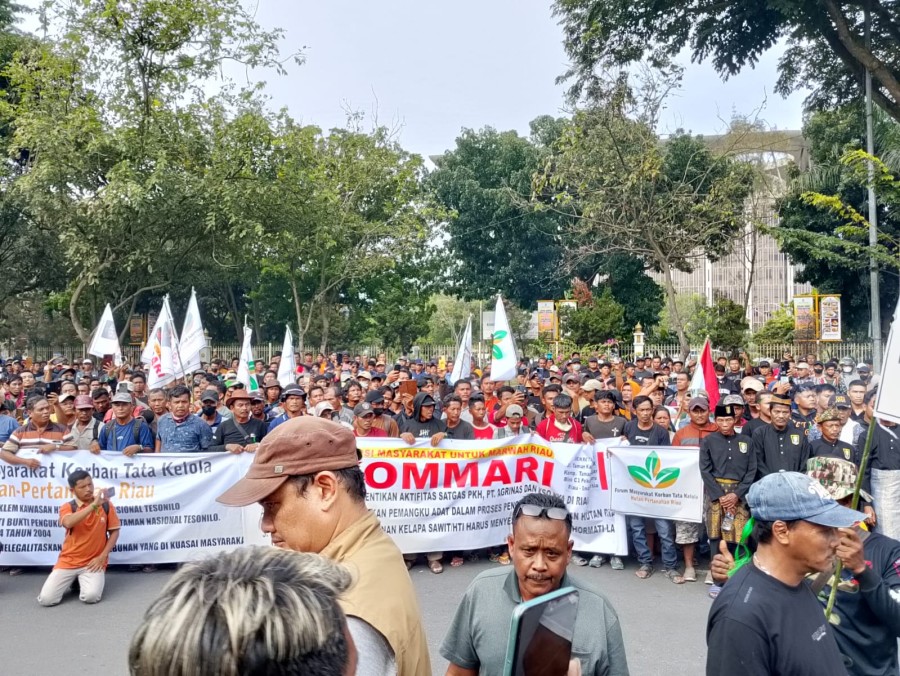 Massa KOMMARI-Geruduk Kejati Riau, Desak Hentikan Aktivitas Satgas PKH di TNTN