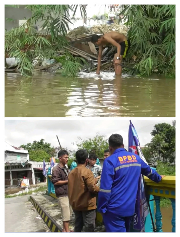 Sepeda Motor Warga Hilang Terseret Arus Sungai Batak