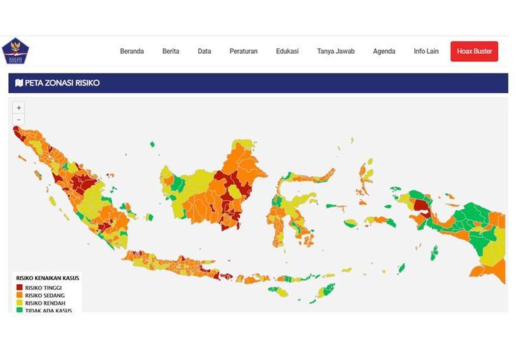 Update Daftar Zona Merah Covid-19 di Indonesia