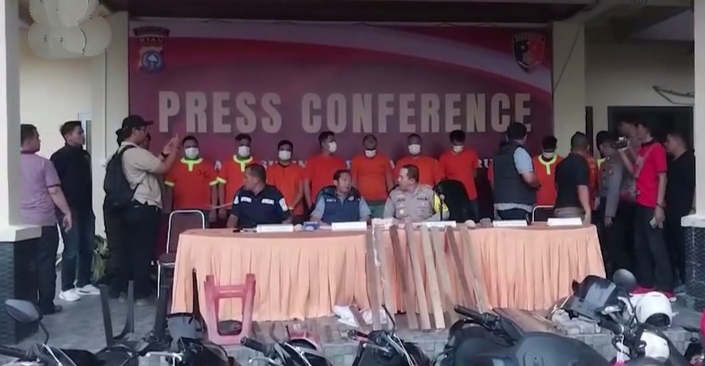 Jadi Tersangka, 15 Pelaku Penyerangan Cucian di Pekanbaru Diciduk Polisi