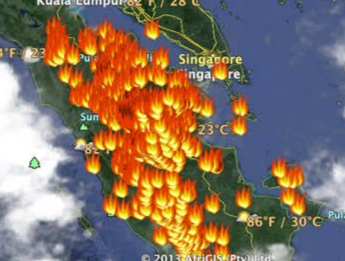 Hari Ini Riau Sumbang 20 Titik Panas, Terbanyak di Sumatera