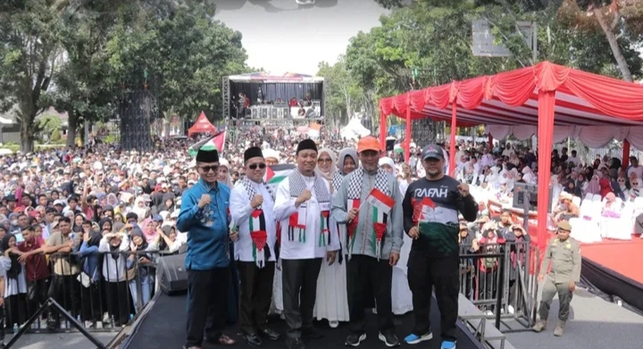 Aksi Bela Palestina di CFD Pekanbaru, Wawako Ajak Warga Terus Bersolidaritas