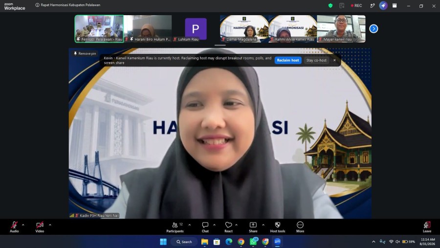 Kemenkum Riau Kawal Harmonisasi Regulasi APBD Pelalawan