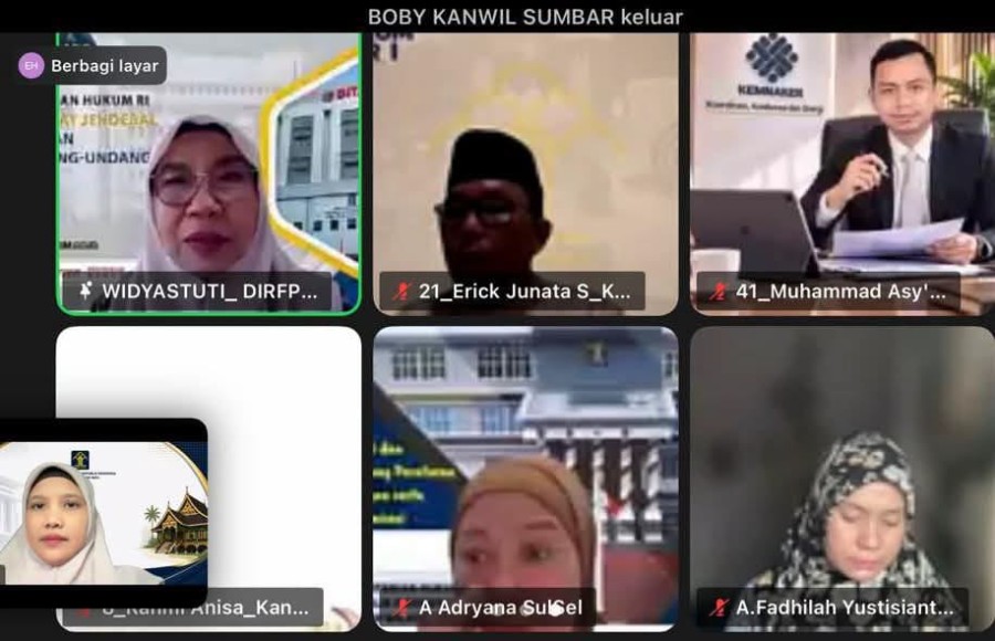 Kemenkum Riau Ikuti Penguatan Pembinaan Perancang Peraturan Berbasis Digital