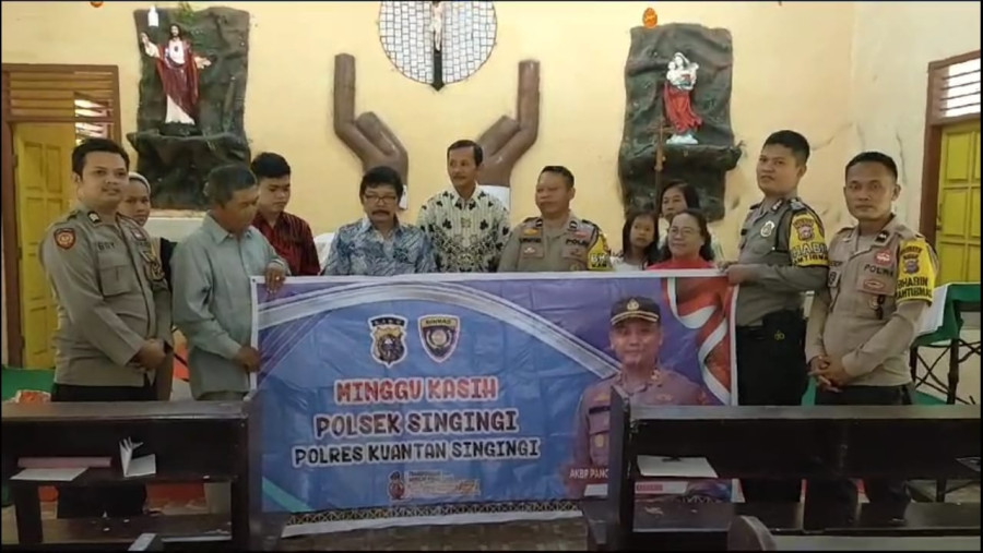 Polsek Singingi Gelar Giat Minggu Kasih dan Pemberian Sembako