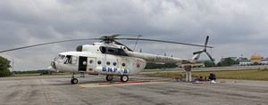 Heli MI-8 Bantuan BNPB Sudah Tiba di Riau