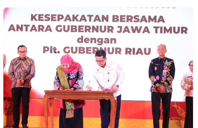 Pemprov Riau-Jatim Teken 11 PKS, Perkuat Sinergi Ekonomi Antardaerah