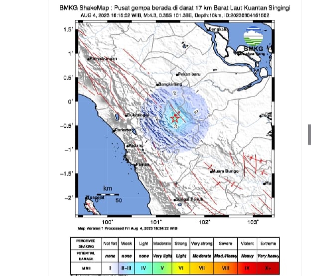 Kuansing Diguncang Gempa Dangkal Akibat Aktivitas Sesar Lokal