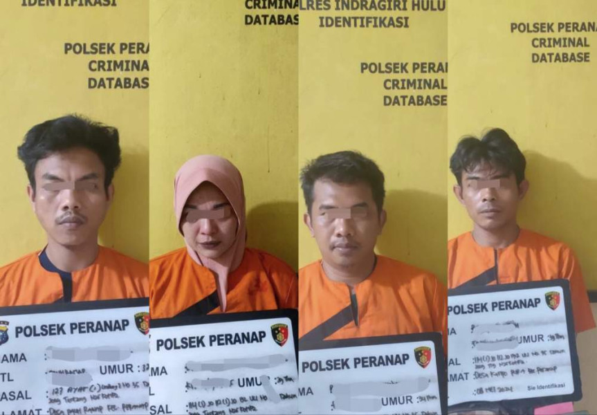 Polisi Bekuk 4 Komplotan Pengedar Sabu di Inhu, Satu Diantaranya Wanita