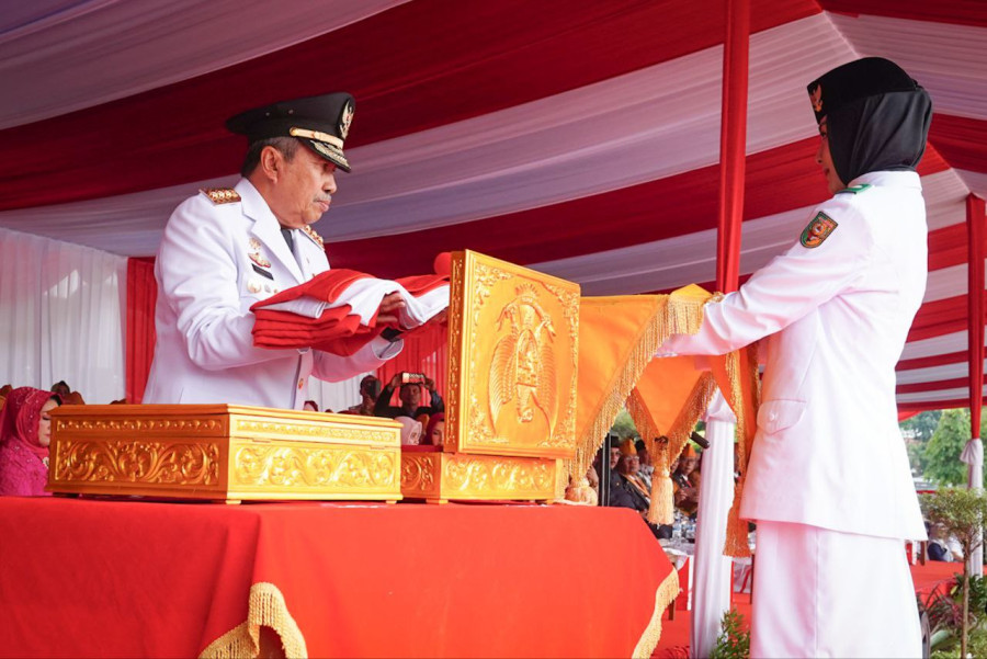 Upacara Peringatan HUT RI ke-78 di Halaman Kantor Gubri Lancar dan Khidmat