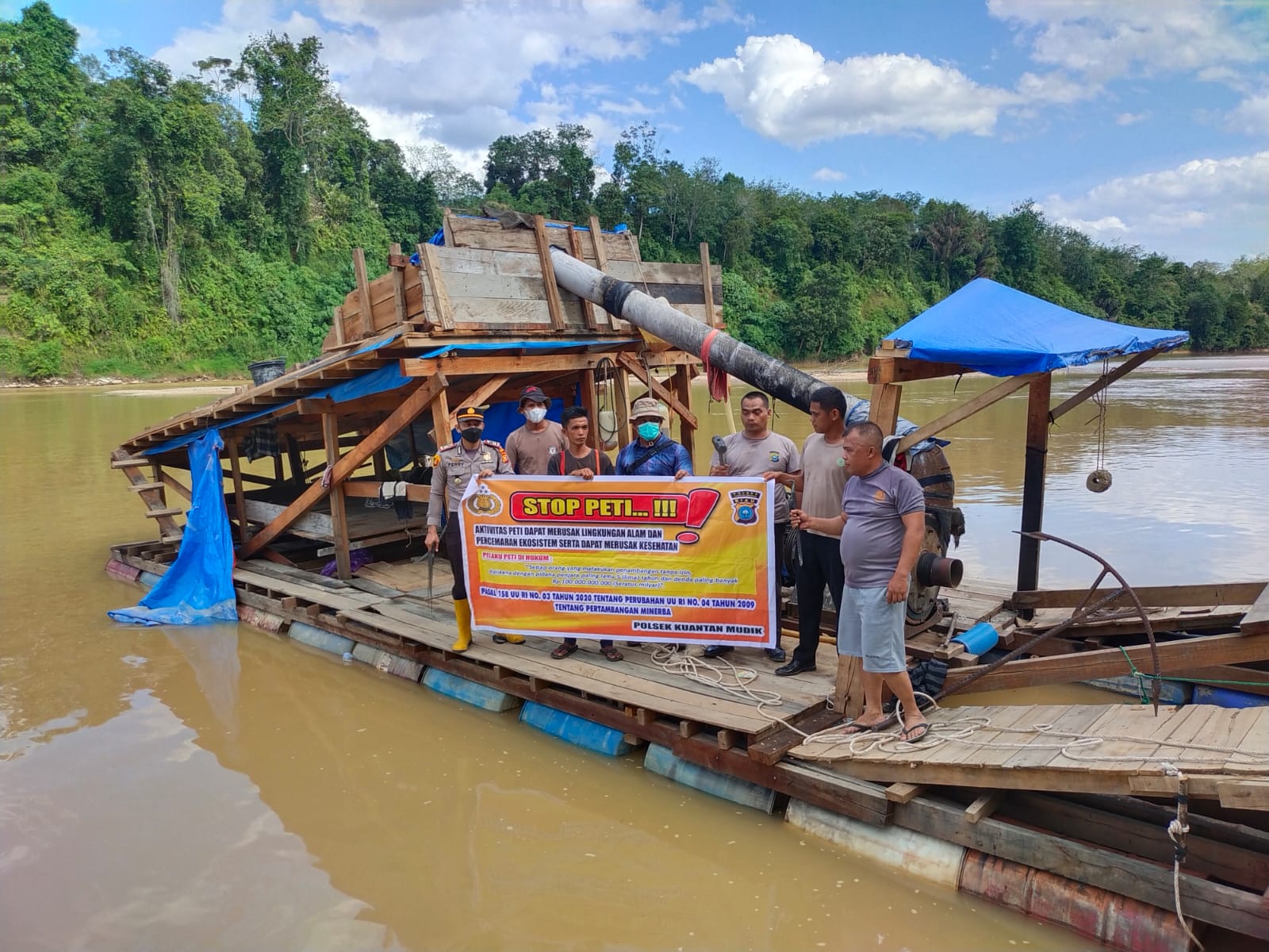 Polsek Kuantan Mudik Lakukan Penindakan PETI di Aliran Sungai Batang Kuantan