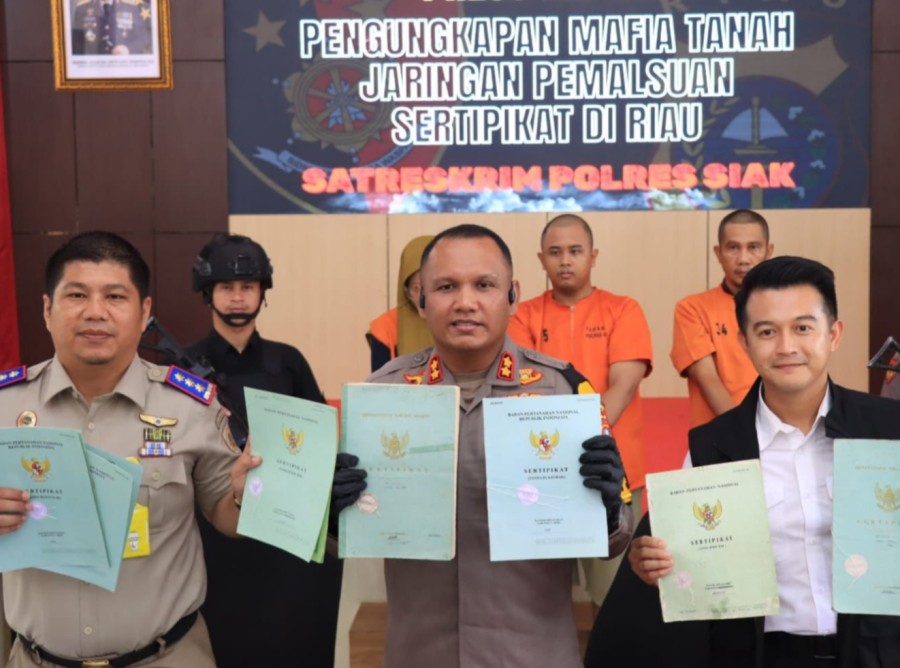 Sindikat Sertifikat Tanah Palsu Terbongkar, Polres Siak Sita 166 Dokumen Digital