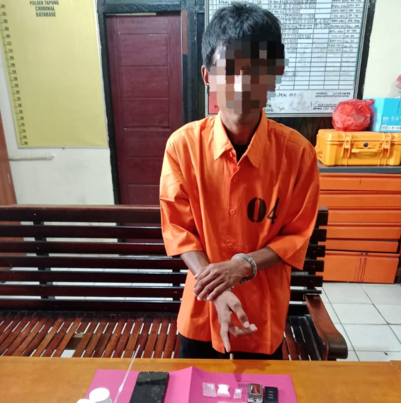 Polsek Tapung Ciduk Pengedar Sabu di Desa Air Terbit