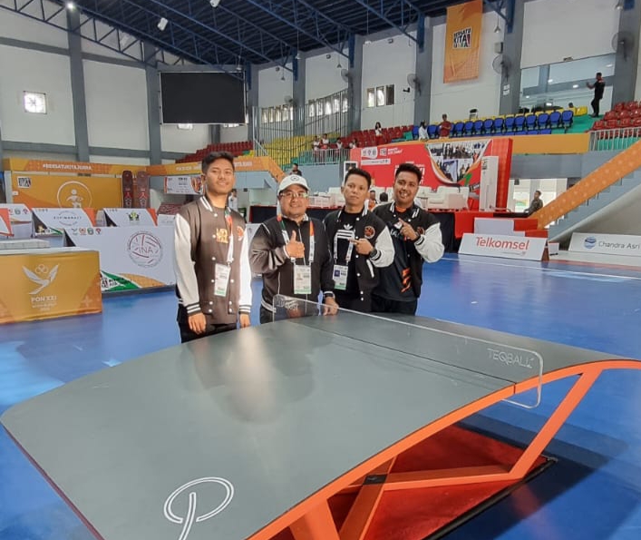 Ganda Campuran Teqball Riau Tumbangkan DKI di Final PON XXI Aceh - Sumut