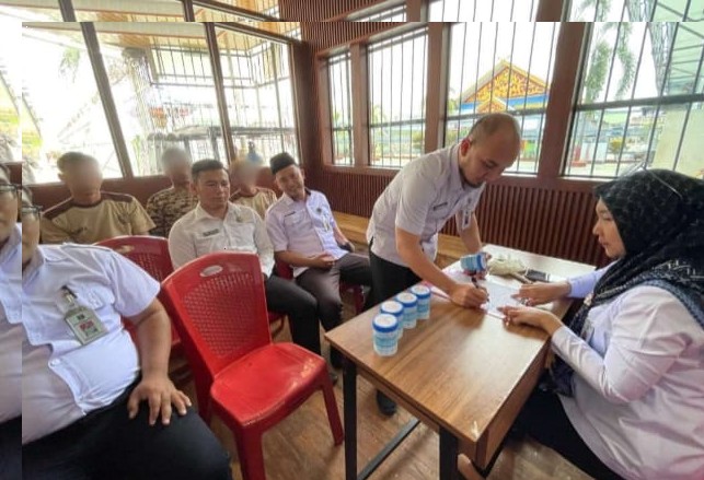 Lapas Kelas II A Pekanbaru Gelar Tes Urine Bagi Petugas dan Warga Binaan