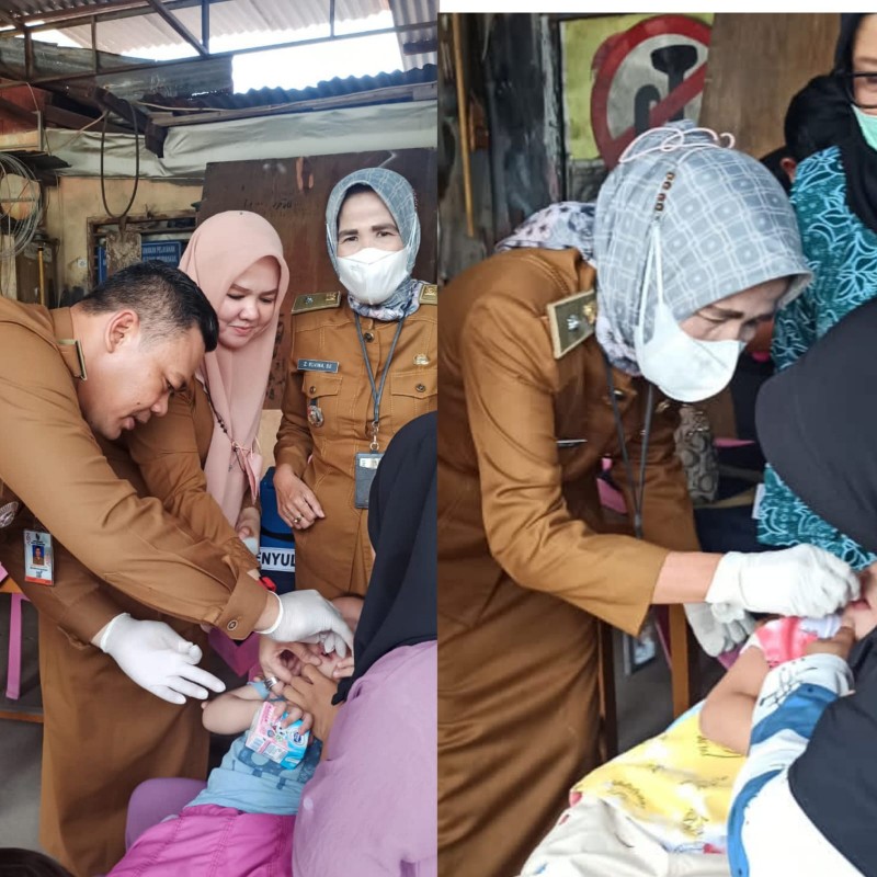 Pihak Kecamatan Sukajadi Lakukan Imunisasi Polio