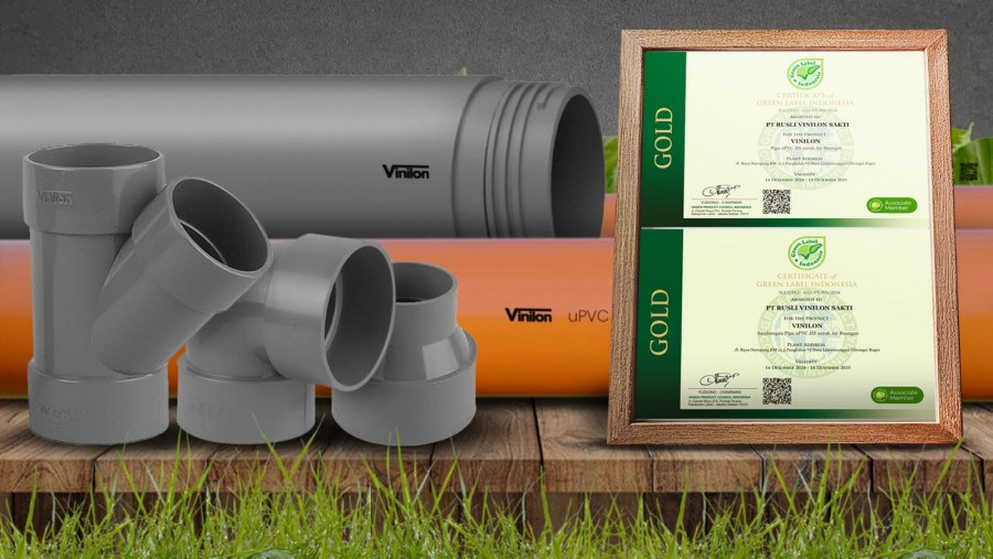 Pipa uPVC JIS Vinilon Raih Predikat “Gold” Sertifikasi Green Label Indonesia