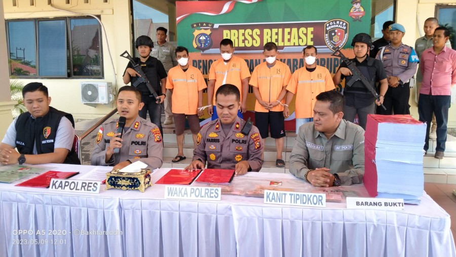 Diduga Korupsi Dana Hibah KPU, 4 ASN Meringkuk di Rutan Polres Bengkalis
