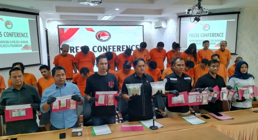 Dalam Dua Pekan Polresta Pekanbaru Ringkus 27 Pelaku Narkoba