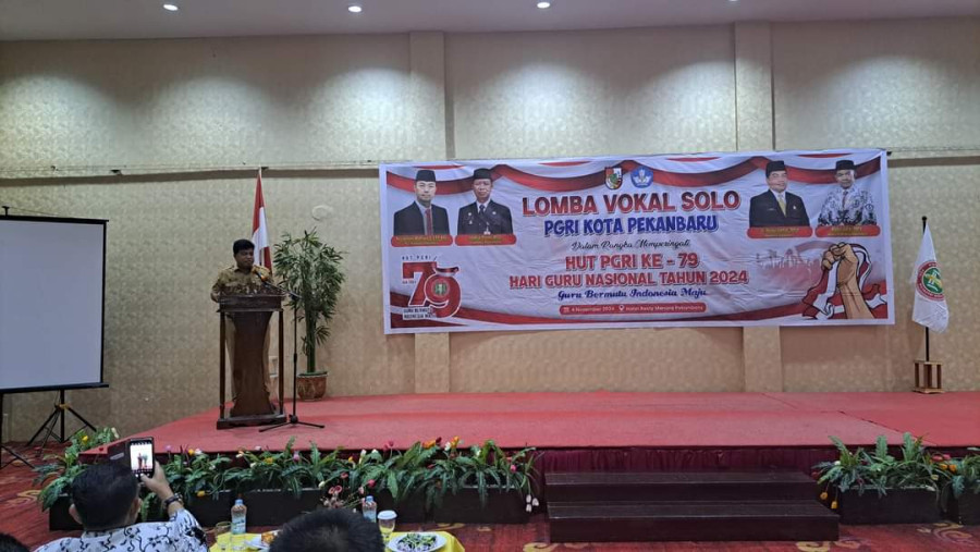 Semarak HUT PGRI Ke-79 dan HGN Tahun 2024, PGRI Pekanbaru Gelar Lomba Vokal Solo