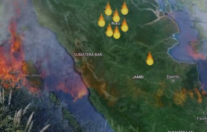 557 Titik Panas Kepung Sumatera, Riau Ada di Rohul dan Inhil