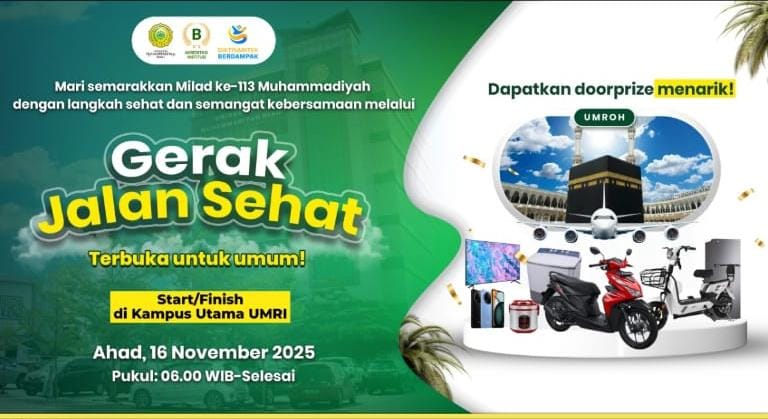 Ahad, UMRI Gelar Gerak Jalan Sehat Meriahkan Milad ke-113 Muhammadiyah