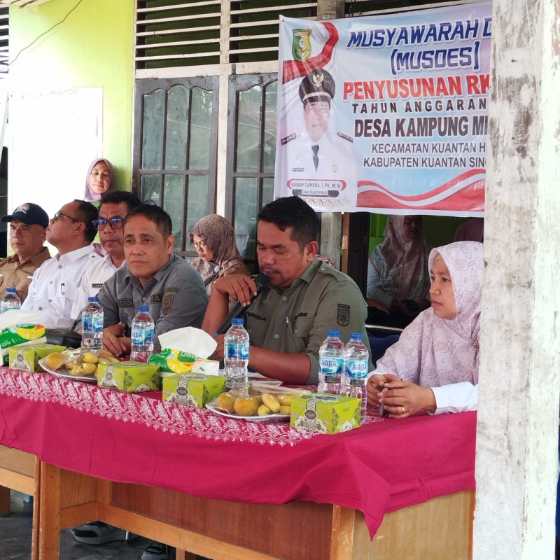 Musdes RKP Desa Kampung Medan, Camat Kuantan Hilir: Tetap Jaga Kekompakan