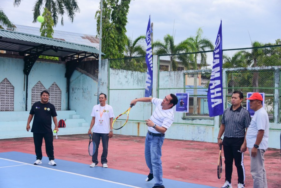 Turnamen Tenis Pemula Bengkalis Dibuka, 18 Tim se-Riau Adu Skill dan Sportivitas