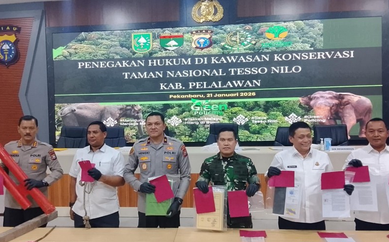 Enam Perusak Fasilitas Satgas dan Tiga Perambah TNTN Jadi Tersangka
