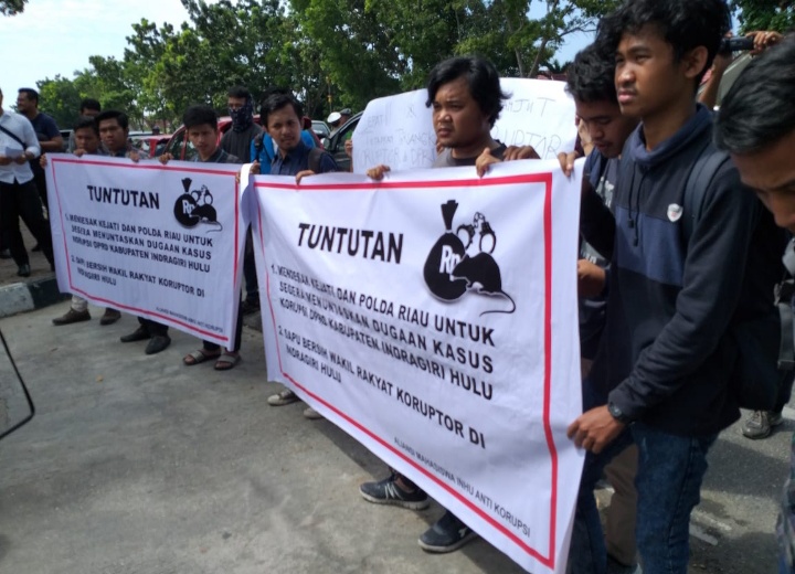 Aksi Mahasiswa: Kita Minta Kejati dan Polda Riau Awasi Kasus Dugaan Korupsi Berjamaah DPRD Inhu