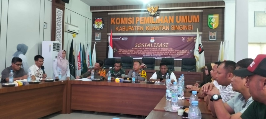 KPU Kuansing Gelar Sosialisasi PKPU Rekapitulasi Penghitungan Suara