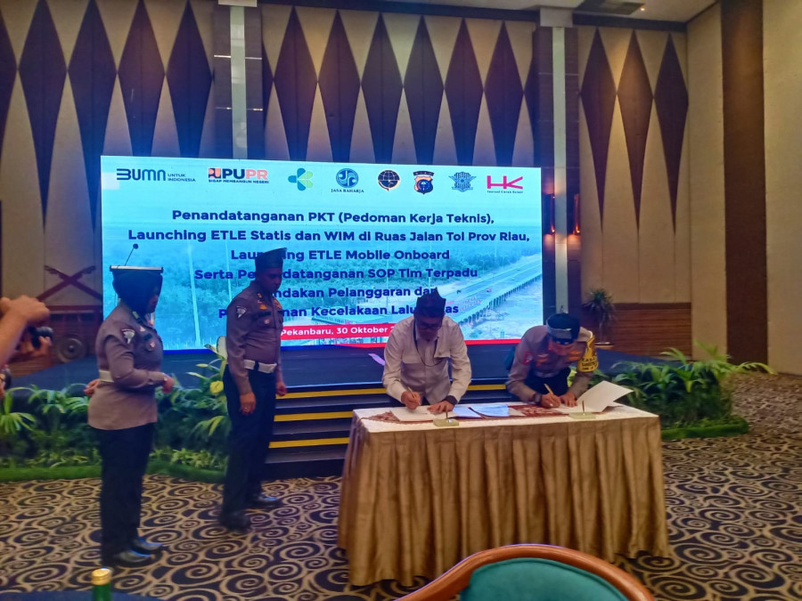 PT Hutama Karya dan Polda Riau Terapkan Tilang Electronik di Tol Permai